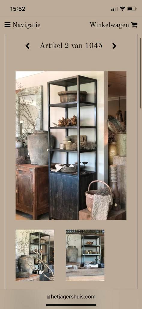 Zwarte kast dressoir bank tafel industrieel landelijk stoer, Huis en Inrichting, Kasten | Overige, Nieuw