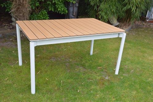 nieuwe uitschuifbare tuintafel merk KAVE HOME wit aluminium, Tuin en Terras, Tuintafels, Nieuw, Rechthoekig, Aluminium, Ophalen