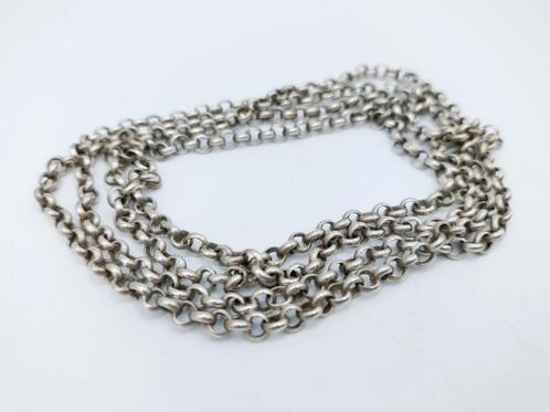 Zilveren jasseronketting, 103 cm., Sieraden, Tassen en Uiterlijk, Antieke sieraden, Ketting, Zilver, Verzenden