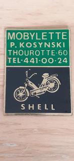 Klein emaille plaatje kaptein mobylette / Shell., Verzamelen, Ophalen of Verzenden, Zo goed als nieuw, Reclamebord