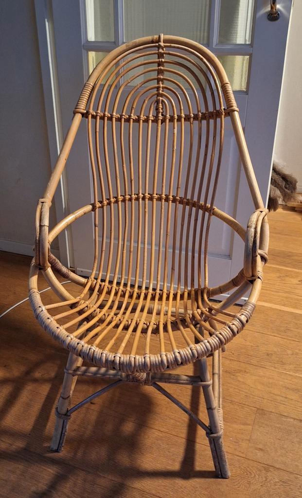 Vintage Bamboe Fauteuil uit de Jaren 60, Antiek en Kunst, Antiek | Meubels | Stoelen en Banken, Ophalen
