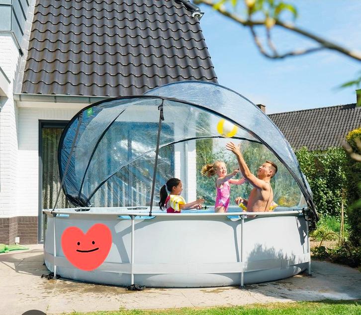 Zwembad met overkapping - Ideaal voor zwemplezier!, Tuin en Terras, Zwembaden, Gebruikt, Opzetzwembad, 80 tot 120 cm, 200 tot 400 cm