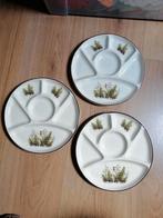 Vintage Wildflower Botanisch Gourmetborden 3 Stuks Grassen, Ophalen of Verzenden, Zo goed als nieuw, Glas, Overige stijlen