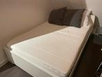 IKEA malm bed 140x200, Ophalen, Wit, Tweepersoons, 140 cm