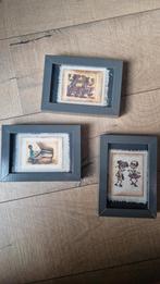 3x Originele Mexicaanse Schilderijtjes, Overige materialen, Minder dan 50 cm, Gebruikt, Ophalen of Verzenden