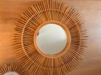 Rotan spiegel, Huis en Inrichting, Woonaccessoires | Spiegels, Ophalen of Verzenden, Zo goed als nieuw, Rond, 50 tot 75 cm