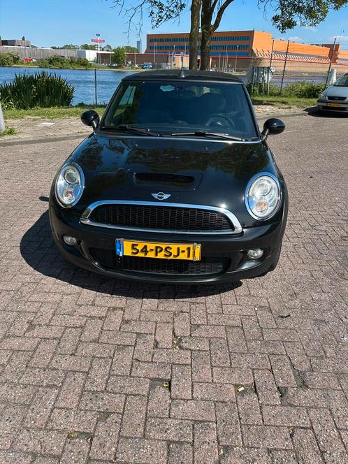 Mini 1.6 Cooper S Cabrio 2011 Zwart, Auto's, Mini, Bedrijf, Cooper S, ABS, Airconditioning, Alarm, Bluetooth, Boordcomputer, Centrale vergrendeling