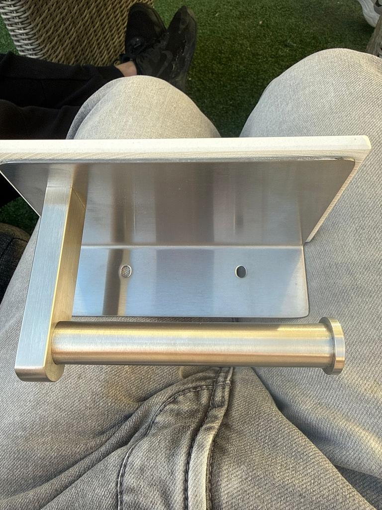 Moderne Toiletrolhouder met Plankje – RVS Look, Ophalen of Verzenden, Nieuw