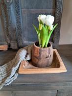 Stoer sober landelijk houten schaal, Ophalen of Verzenden, Gebruikt, Vierkant, Hout