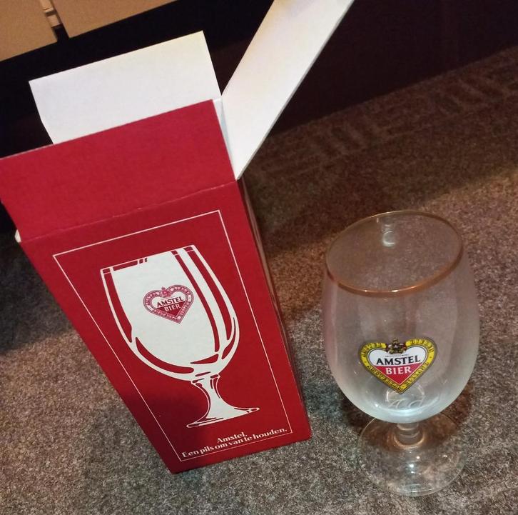 Amstel Bier hartje logo glas nieuw en ongebruikt schadeloos, Verzamelen, Biermerken, Nieuw, Glas of Glazen, Overige merken, Ophalen of Verzenden