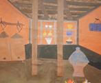 Habesha Cultuur Huis Schilderij, Antiek en Kunst, Kunst | Schilderijen | Klassiek, Ophalen of Verzenden