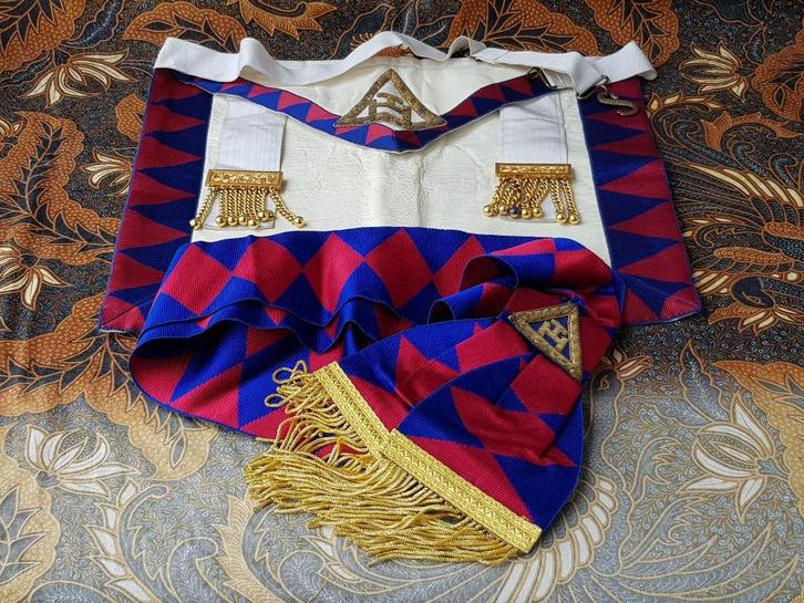 Mooi origineel oud Engels vrijmetselaars schort en sjerp., Antiek en Kunst, Antiek | Woonaccessoires, Ophalen of Verzenden