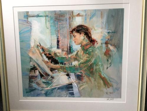 Paul Rouwette: vrouw achter de piano, Antiek en Kunst, Kunst | Schilderijen | Abstract, Ophalen