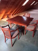 Eettafel met stoelen, Huis en Inrichting, Tafels | Eettafels, Ophalen, Gebruikt, Rond, 100 tot 150 cm