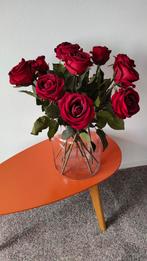 12 lange rode rozen 47 cm zijden bloemen boeket kunst roos, Ophalen of Verzenden, Gebruikt, Binnen