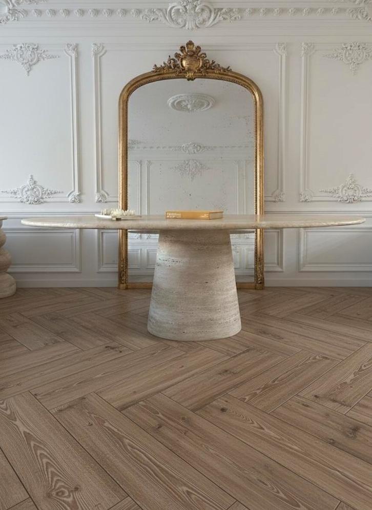 Raw Travertin Eettafel - 8 Personen, Huis en Inrichting, Tafels | Eettafels, Zo goed als nieuw, 100 tot 150 cm, 200 cm of meer