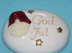 Vintage Zweedse kerstdecoratie God jul keramiek jultomte, Diversen, Kerst, Ophalen of Verzenden, Zo goed als nieuw