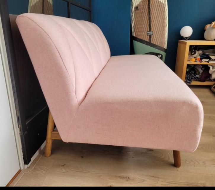 ZGAN Prachtig Deens Design 2,5-zits bank roze 150 breed, Huis en Inrichting, Banken | Bankstellen, Zo goed als nieuw, Rechte bank