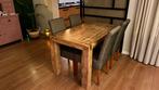 Te koop mooie eettafel met 4 stoelen, Ophalen, Gebruikt, 4 tot 6 stoelen