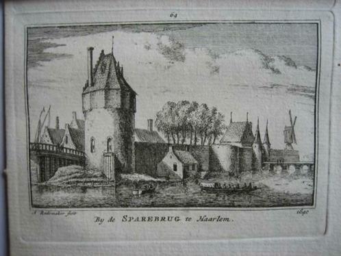 064 / Haarlem de Spare Brug  Kopergravure 18e Eeuw, Antiek en Kunst, Kunst | Etsen en Gravures, Ophalen of Verzenden