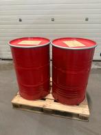 Rood ijzeren vat met deksel en klemband – 200 liter, 150 liter of meer, Ophalen, Zo goed als nieuw, Metaal