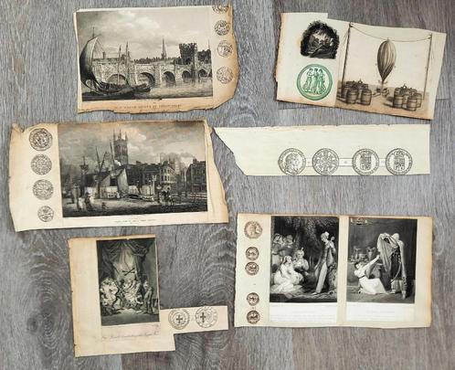 Diverse prenten o.a. Lalla Rookh en een luchtballon, Antiek en Kunst, Kunst | Etsen en Gravures, Ophalen of Verzenden