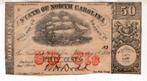 CSA AMERIKA North Carolina 1864 Series 50 Cent vf Raleigh, Verzenden, Noord-Amerika