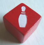 soort dobbelsteen hout,  met bowling kegel, Ophalen of Verzenden, Nieuw