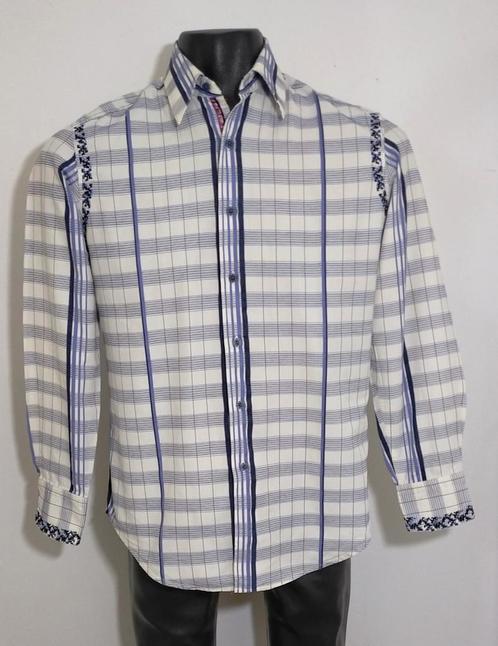 Witkleurig lila geruit overhemd van Robert Graham, Kleding | Heren, Overhemden, Zo goed als nieuw, Halswijdte 38 (S) of kleiner