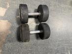 2 x 28 kg rubberen dumbbells dumbbell set gewichten, Ophalen, Dumbbell, Gebruikt, Dumbbells