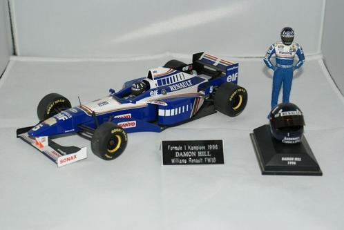 Formule 1 kampioen 1996, Damon Hill, Williams Renault 1:18, Hobby en Vrije tijd, Modelauto's | 1:18, Zo goed als nieuw, Auto, MiniChamps