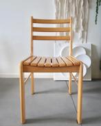 Geweldige set (4) Vintage Design houten latten STOELEN, Ophalen, Vintage design lattenstoelen latten beech chairs, Gebruikt, Bruin
