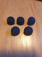 5 donkerblauwe knoopjes, Ophalen of Verzenden, Staal, Oor- of Traguspiercing