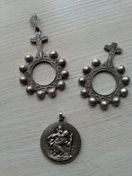 2 Franse rozenkransjes en St Christopher medaillon, Antiek en Kunst, Antiek | Religie, Ophalen of Verzenden