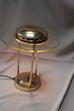 lamp hollywood regency messing, Ophalen of Verzenden, Gebruikt, Glas, Minder dan 50 cm