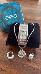 Esprit sieradenset horloge ketting oorbellen, Ophalen of Verzenden, Zo goed als nieuw, Staal