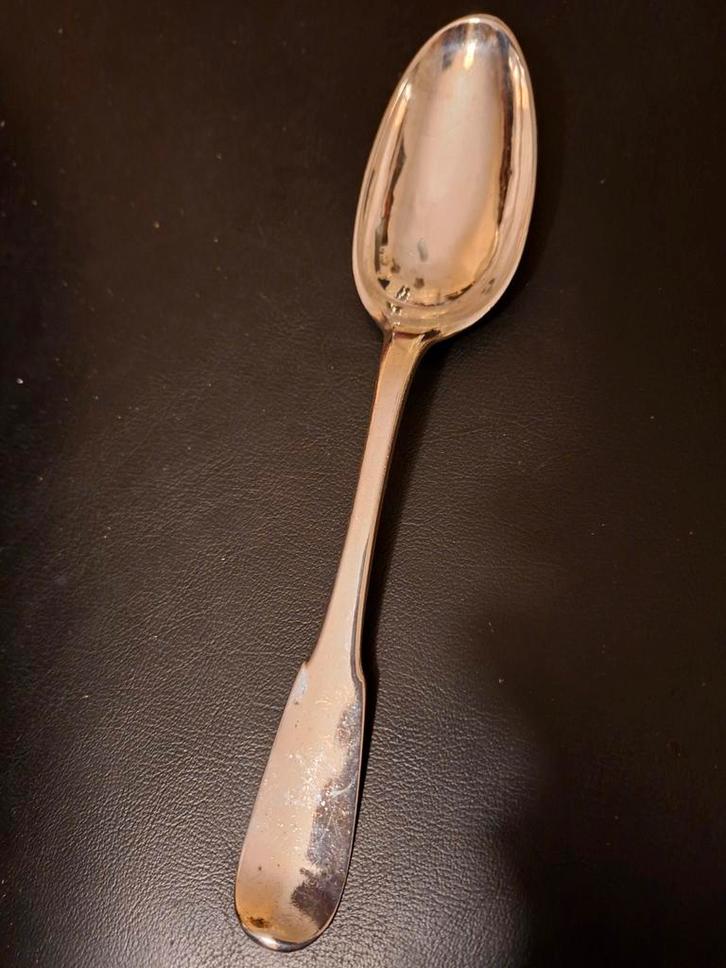 18e eeuwse Lepel. Mooi gekeurd. 1e geh.zilver.  200 jaar oud, Antiek en Kunst, Antiek | Goud en Zilver, Zilver, Ophalen of Verzenden