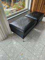 Ikea poef 2 stuks leder zwart, Huis en Inrichting, Ophalen, 50 tot 75 cm, Leer, Zo goed als nieuw