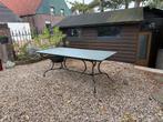 Tuintafel gietijzer met verzinkt blad, Ophalen of Verzenden, Rechthoekig, Metaal