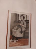 Van Gogh - Breiende vrouw - Reproductie, Antiek en Kunst, Kunst | Tekeningen en Foto's, Ophalen of Verzenden