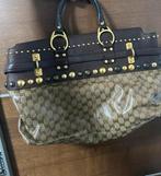 Gucci GG Canvas Leren Handtas, Ophalen of Verzenden, Gebruikt, Bruin, Handtas