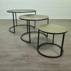 24374 Set Salontafels Metaal, Ophalen, 50 tot 100 cm, Rond, Nieuw