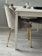 4x Velvet champagne roze stoelen, zo goed als nieuw, Ophalen, Zo goed als nieuw, Overige kleuren, Vier