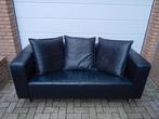 2 Zits Bank Zwart Leder *LEOLUX*, Huis en Inrichting, Banken | Bankstellen, Ophalen, 150 tot 200 cm, Tweepersoons, 75 tot 100 cm
