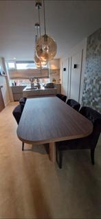 Prachtige eetkamerstoelen zwarte stof., Ophalen of Verzenden