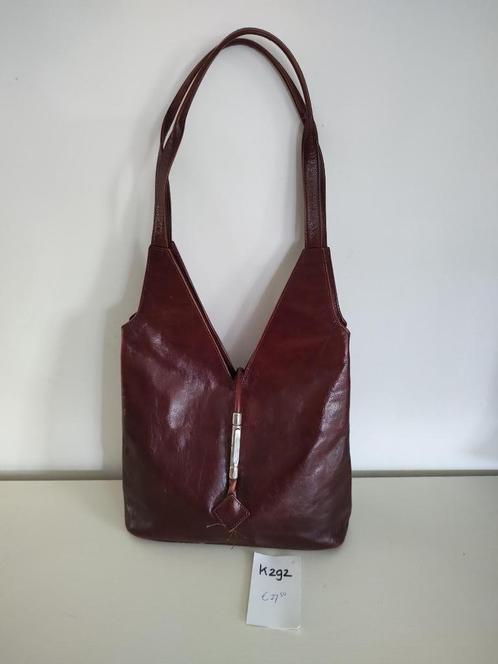 K292 super leuke en aparte schoudertas van bruin leder, Sieraden, Tassen en Uiterlijk, Tassen | Damestassen, Gebruikt, Schoudertasje