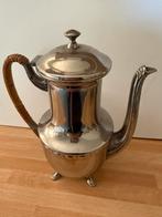 Vintage zilveren koffiepot met rieten handvat, Ophalen of Verzenden