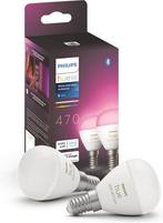 Philips Hue kogellamp - wit en gekleurd licht - 2-pack - E14, Kunststof, Info@philips.nl, Nieuw, Ophalen of Verzenden