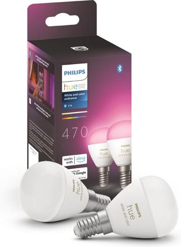 Philips Hue kogellamp - wit en gekleurd licht - 2-pack - E14 beschikbaar voor biedingen