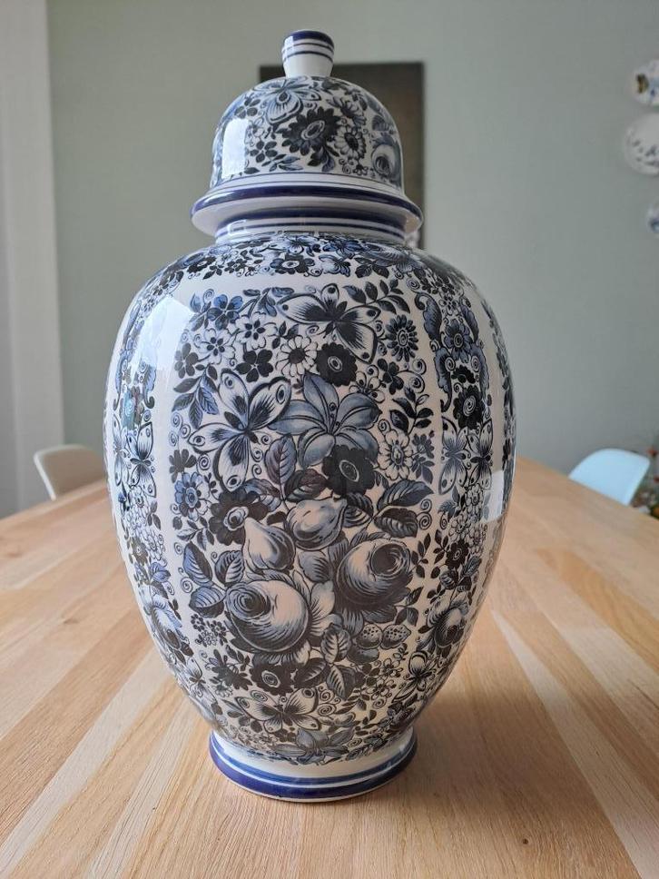 Vintage dekselvaas groot Ardalt - Delfia Ceramiche, Antiek en Kunst, Antiek | Vazen, Ophalen of Verzenden